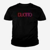 DUOTTO Logo Markenshirt in Schwarz, Stylisches Designershirt Kinder Tshirt