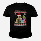 Festliches Katzen Weihnachts Kinder Tshirt, Ugly Sweater Design