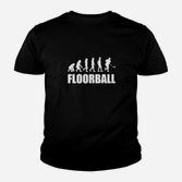 Floorball Evolution black Kinder T-Shirt