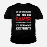 Gamer Statement Kinder Tshirt Schwarz – Ich bin kein Player, ich bin ein Gamer