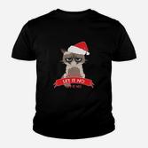 Grumpy Cat Santa Lass es Nein Festliches Kinder Tshirt, Weihnachten