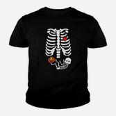 Halloween Umstands-Kinder Tshirt mit Lustigem Skelett, Rippen & Baby