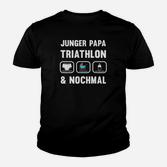Herren Junger Papa Triathlon Geschenk Werdender Papa Kinder T-Shirt