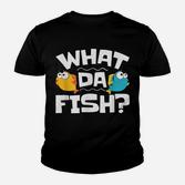Lustiges Cartoon-Fisch Kinder Tshirt, What Da Fish? Spruch Tee