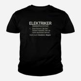 Schwarzes Kinder Tshirt Elektriker-Definition, Lustige Berufs-Kleidung