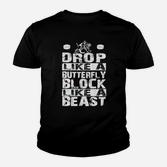 Sportliches Motivations-Kinder Tshirt: Drop Like a Butterfly, Block Like a Beast