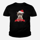 Weihnachtsshirt Mürrische Katze Let It NO, Lustiges Festtags Tee Kinder Tshirt