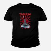 Yamato Kriegsschiff Kinder Tshirt mit Historischem Marine Emblem, Schwarz