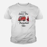 Feuerwehrauto Weinliebhaber Kinder Tshirt für Damen Einfache Frau Weiß