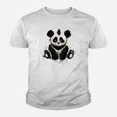 Panda-Print Unisex Kinder Tshirt in Weiß, Kuscheliges Streetwear-Oberteil