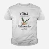 Pilates-Humor Kinder Tshirt: Glück durch Pilates, Lustiges Weißes Kinder Tshirt
