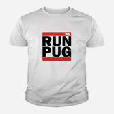 Run Pug Herren-Laufshirt, Sport-Design in Weiß Kinder Tshirt