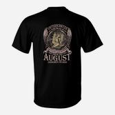August Geburtsmonat T-Shirt, Schwarzes Motto-Design