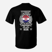 Kroatisches Wappen T-Shirt Schwarz, Spruch Therapie brauche ich nicht, nur KRK