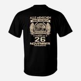 Personalisiertes Adler Geburtstags-T-Shirt 26. November