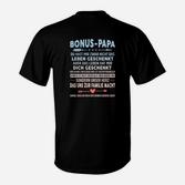Personalisiertes Bonus-Papa T-Shirt mit Botschaft, Herzdesign
