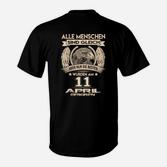 Personalisiertes Geburtstags-T-Shirt Adlerelement 11. April Design