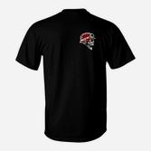 Totenkopf-Print Schwarzes T-Shirt für Herren, Gruseliger Stil