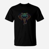 Elefanten-Mandala T-Shirt, Faszinierendes Design auf Schwarz