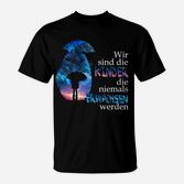 Galaktisches Wolf-Silhouetten T-Shirt, Spruch für Junggebliebene