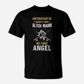 Herren Angler Fischer Angel Papa Geburts T-Shirt