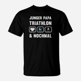 Herren Junger Papa Triathlon Geschenk Werdender Papa T-Shirt