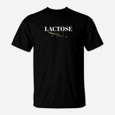 Laktoseintoleranz Humor Schwarzes T-Shirt, Lustiges Unisex Tee