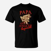 Papa Angler Legende Schwarzes T-Shirt, Geschenk für Fischer