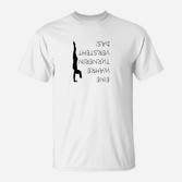 Herren Yoga-Pose T-Shirt, Spiegeltext May The Inversion Be With You