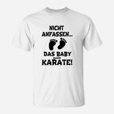 Karate-Baby T-Shirt für Herren, Nicht anfassen Lustiges Weißes Tee