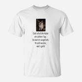 Lustiges Katzen-Spruch T-Shirt – Am achten Tag erschuf Gott Katzen