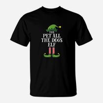 Pet All The Dogs Elf Christmas Party Matching Family Group T-Shirt