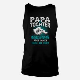 Papa Tochter Liebe Herz an Herz Schwarzes Unisex TankTop, Familienliebe Design - Seseable