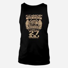 Personalisiertes Unisex TankTop 27. Juli Geburtstag, Flügel & Löwen Design - Seseable