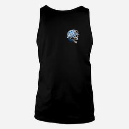 Schwarzes Herren Unisex TankTop mit Astronautenschädel-Design, Weltraum Mode - Seseable