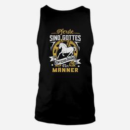 Schwarzes Herren Unisex TankTop mit Pferde-Motiv, Spruch für Reiter - Seseable