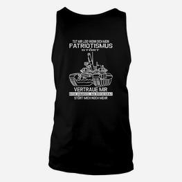 Schwarzes Unisex TankTop mit Patriotismus-Spruch, Dein Hass stört Motiv - Seseable