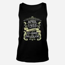 65. Geburtstags-Unisex TankTop April 1953, Personalisierte Jahrgangs-Edition - Seseable