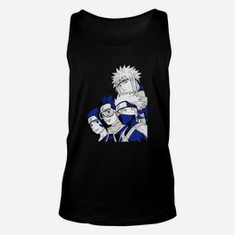 Anime Ninja Team Grafik Unisex TankTop - Schwarz, stylisches Otaku Hemd - Seseable