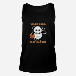 Arbeit Hart Spielen Hart Basketball Panda TankTop - Seseable