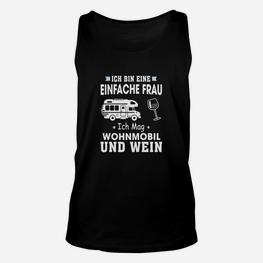 Camping und Weinliebhaber Damen-Unisex TankTop, Einfache Frau – Wohnmobil & Wein - Seseable