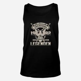 Das Leben Beginnt mit 35 Unisex TankTop, Legenden 1982 Jubiläums Tee - Seseable