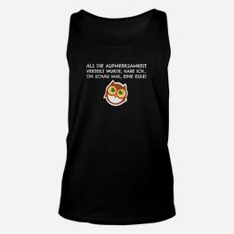 Eulen-Motiv Schwarzes Unisex TankTop mit Lustigem Spruch, Humorvoll - Seseable