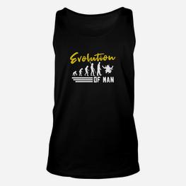 Evolution des Menschen Schwarzes Unisex TankTop mit Witziger Grafik - Seseable