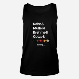 Fußballhelden Schwarz Unisex TankTop, Deutsche Fußballlegenden & Sterne - Seseable