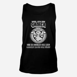 Gamer Unisex TankTop Unendlich Viele Leben, Schwarz, Nerd Design - Seseable