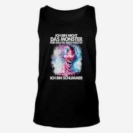 Ich bin nicht das Monster Unisex TankTop, Schwarzes mit Monster-Grafik und Slogan - Seseable