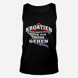 Kroatien Ruft Unisex TankTop, Schwarzes Tee für Urlauber - Seseable