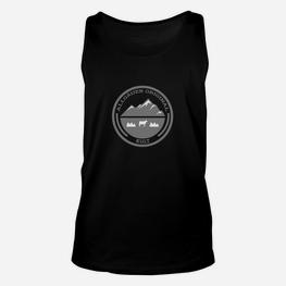 Kultiges Berge-Abzeichen Unisex TankTop für Herren in Schwarz, Trendy Outdoor Design - Seseable