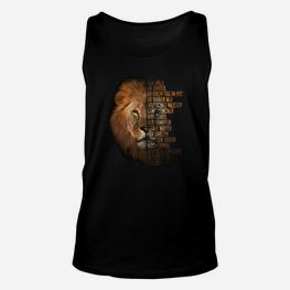 Löwenmähne Silhouetten-Design Herren Unisex TankTop in Schwarz, Stylisches Tier-Motiv Tee - Seseable